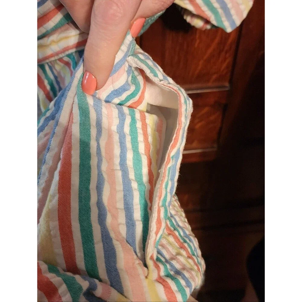 J. Crew Rainbow Seersucker Dress, XS